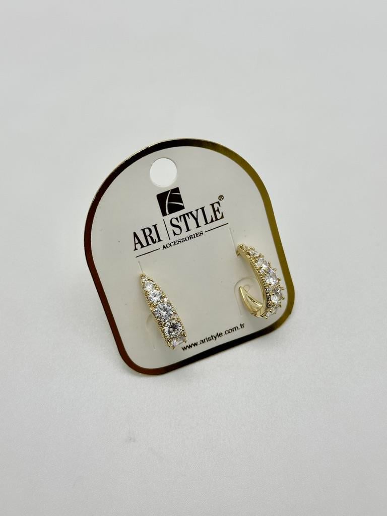 14K Altın Kaplama Taşlı Küpe BZ0203