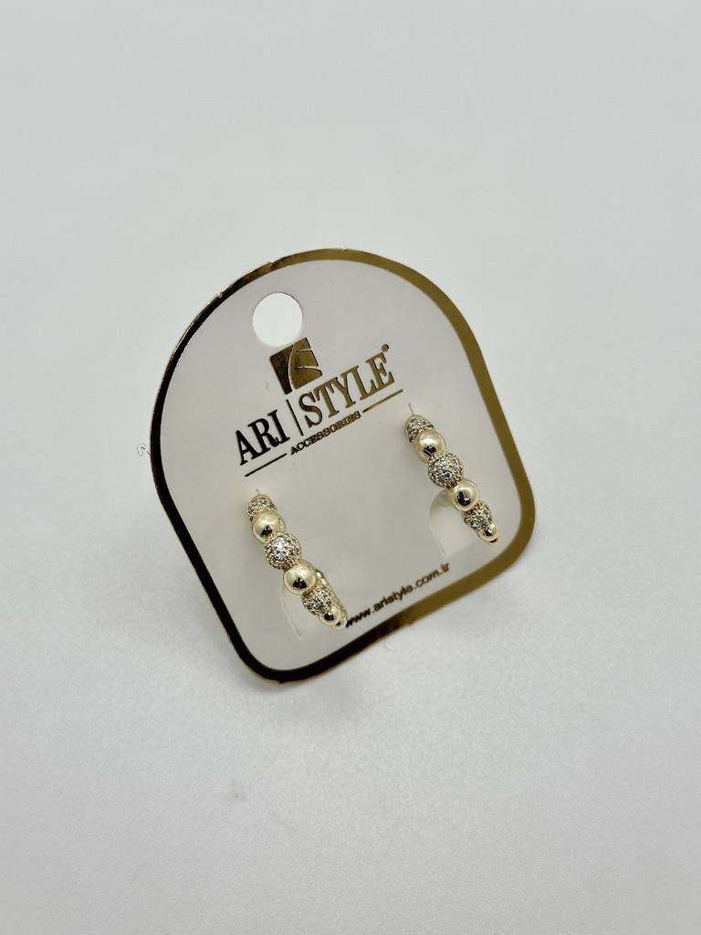 14K Altın Kaplama Taşlı Küpe BZ0204