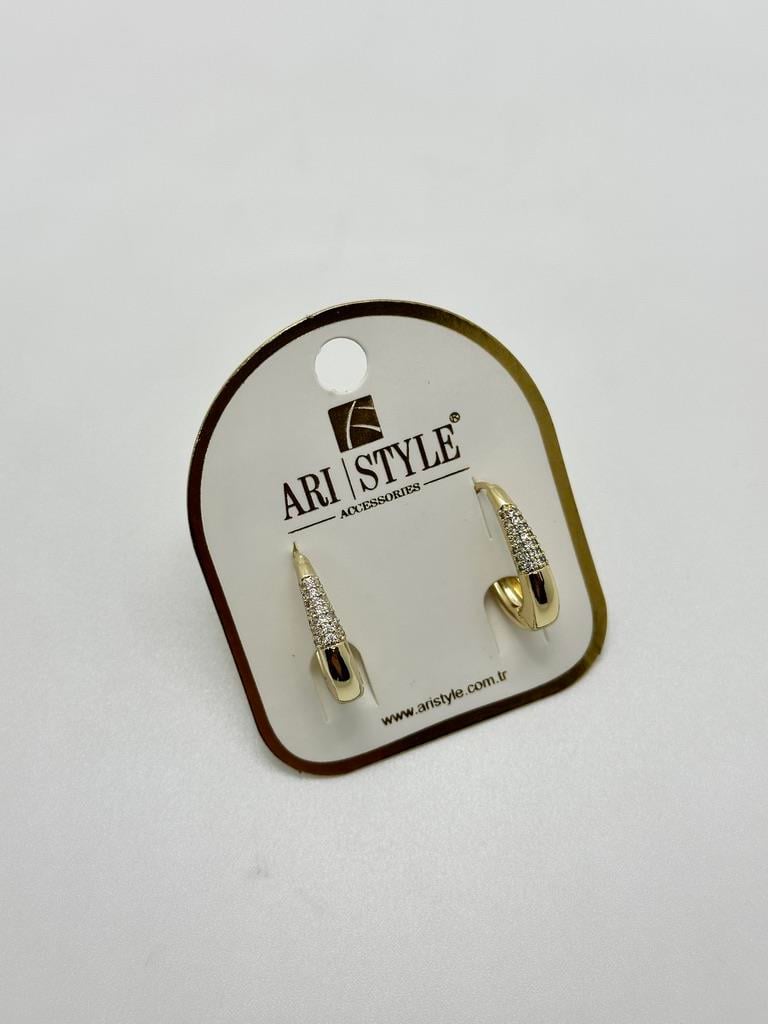 14K Altın Kaplama Taşlı Küpe BZ0205