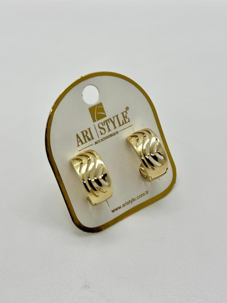 14K Altın Kaplama Taşlı Küpe BZ0207