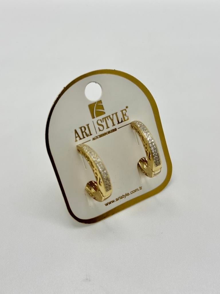 14K Altın Kaplama Taşlı Küpe BZ0218