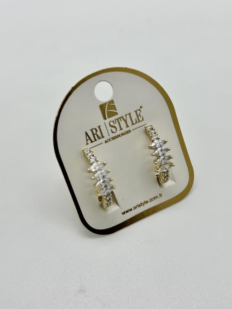14K Altın Kaplama Taşlı Küpe BZ0250