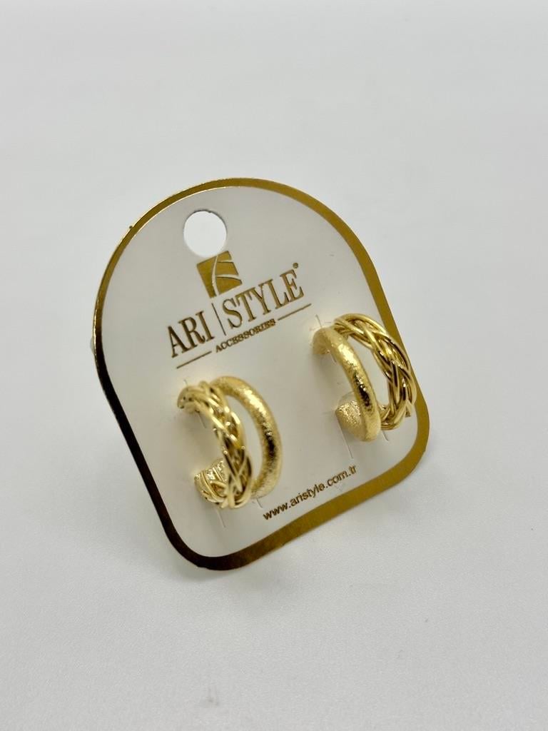 14K Altın Kaplama Taşlı Küpe BZ0258