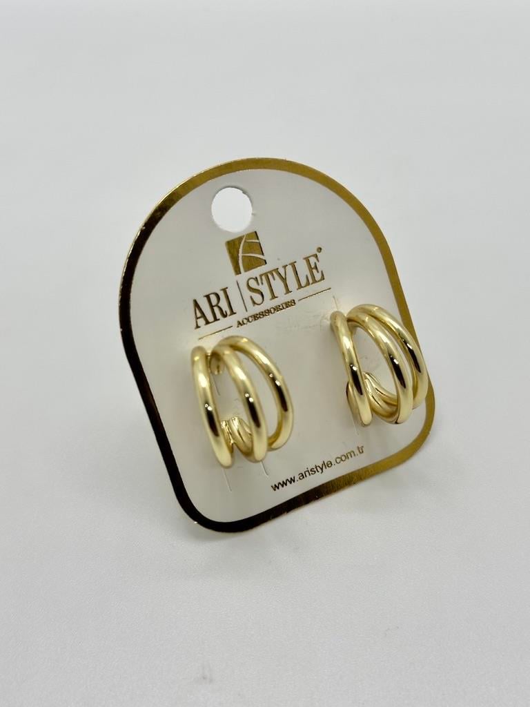 14K Altın Kaplama Taşlı Küpe BZ0274