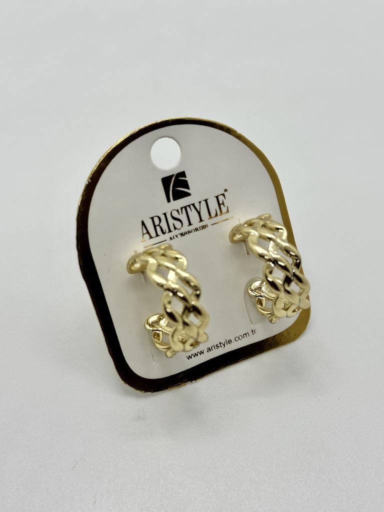 14K Altın Kaplama Taşlı Küpe BZ0317
