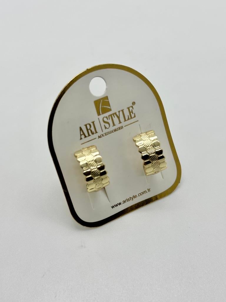 14K Altın Kaplama Taşlı Küpe BZ0322