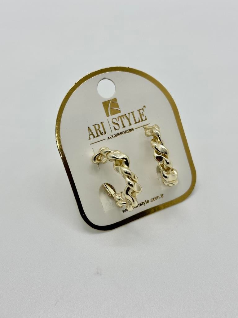 14K Altın Kaplama Taşlı Küpe BZ0345