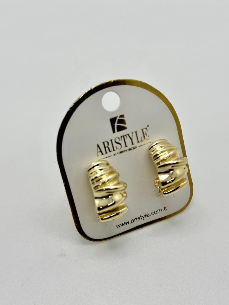 14K Altın Kaplama Taşlı Küpe BZ0358