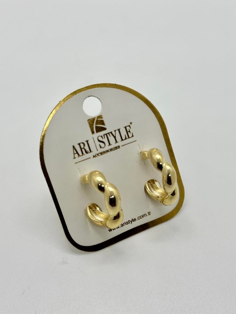14K Altın Kaplama Taşlı Küpe BZ0360