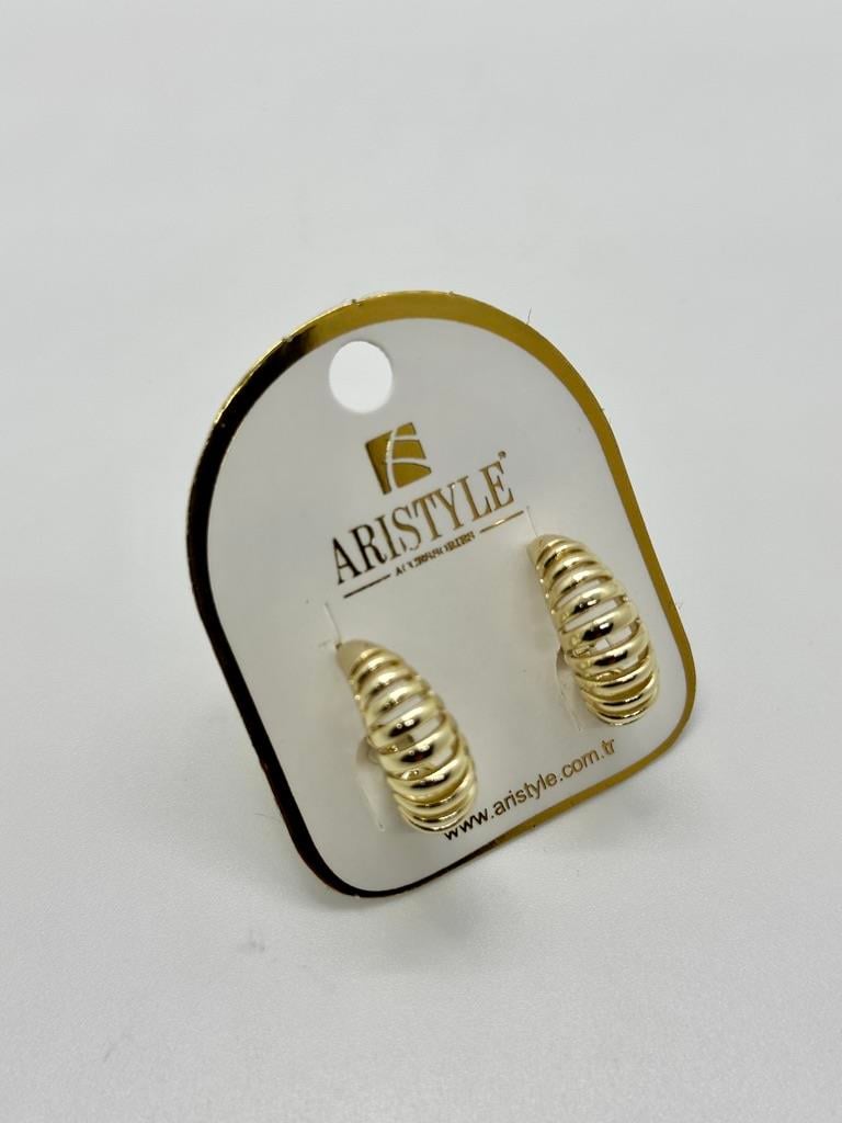 14K Altın Kaplama Taşlı Küpe BZ0363