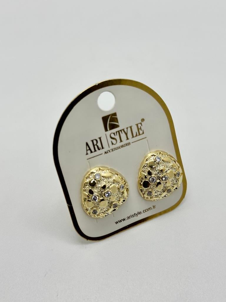 14K Altın Kaplama Taşlı Küpe BZ0395