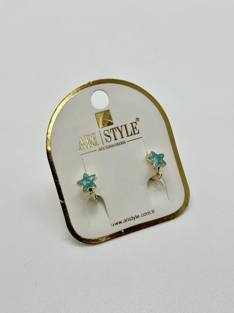 14K Altın Kaplama Taşlı Küpe BZ0421