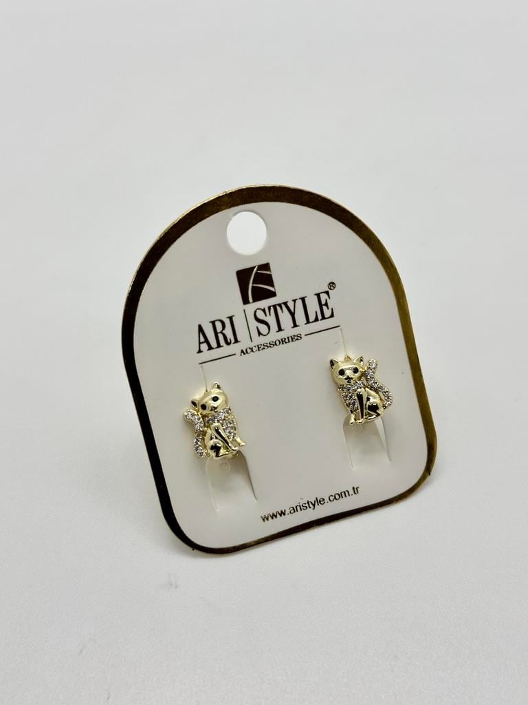 14K Altın Kaplama Taşlı Küpe BZ0436