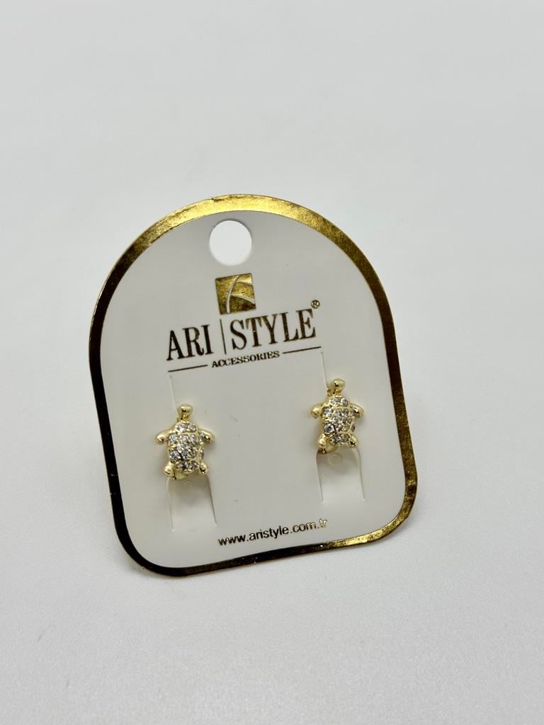 14K Altın Kaplama Taşlı Küpe BZ0441