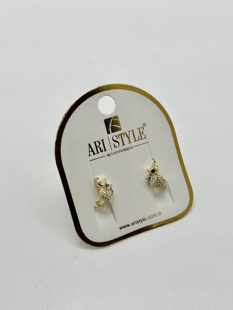 14K Altın Kaplama Taşlı Küpe BZ0451