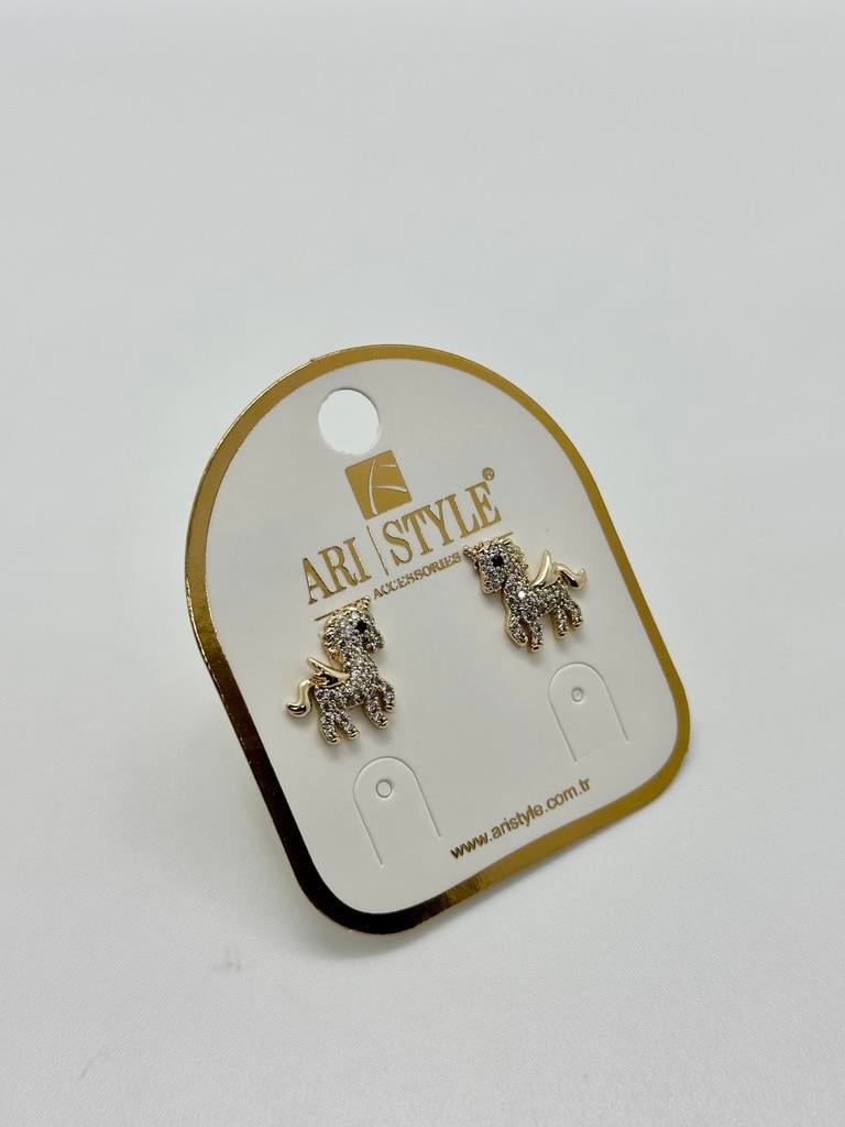 14K Altın Kaplama Taşlı Küpe BZ0455