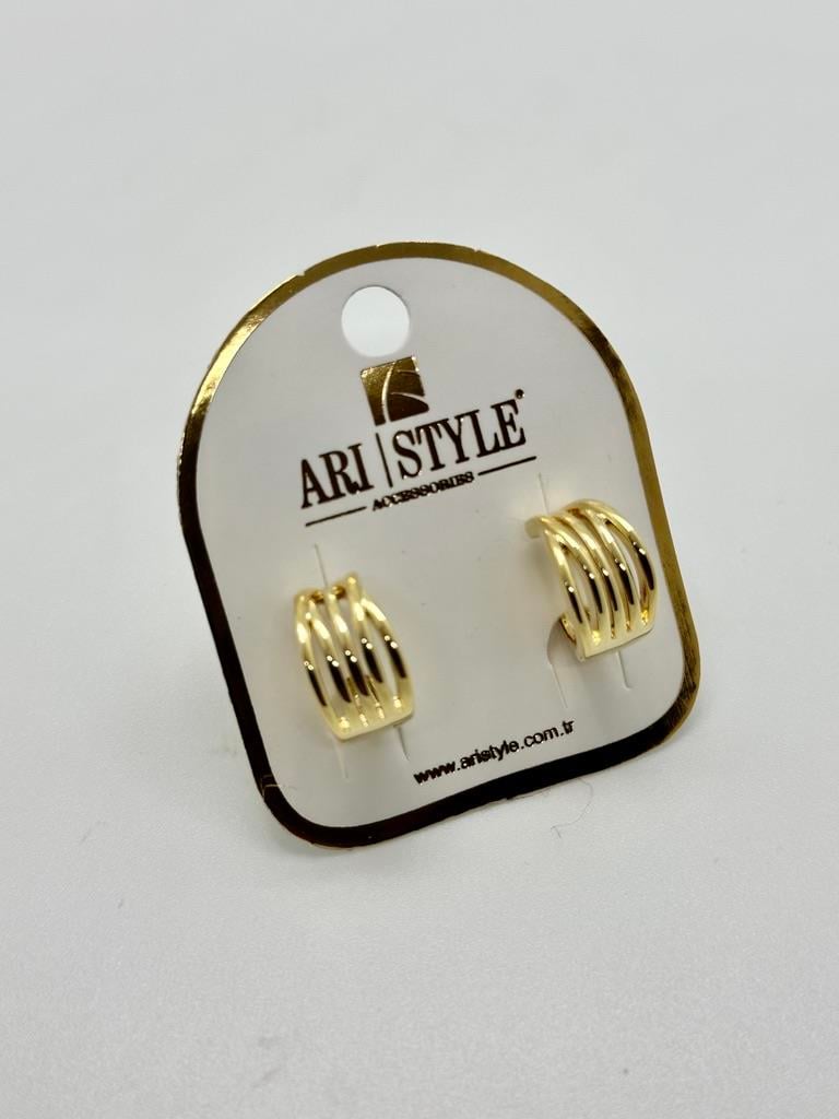 14K Altın Kaplama Taşlı Küpe BZ0513