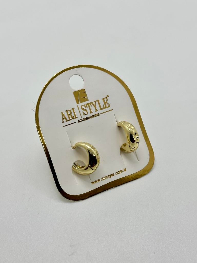 14K Altın Kaplama Taşlı Küpe BZ0547