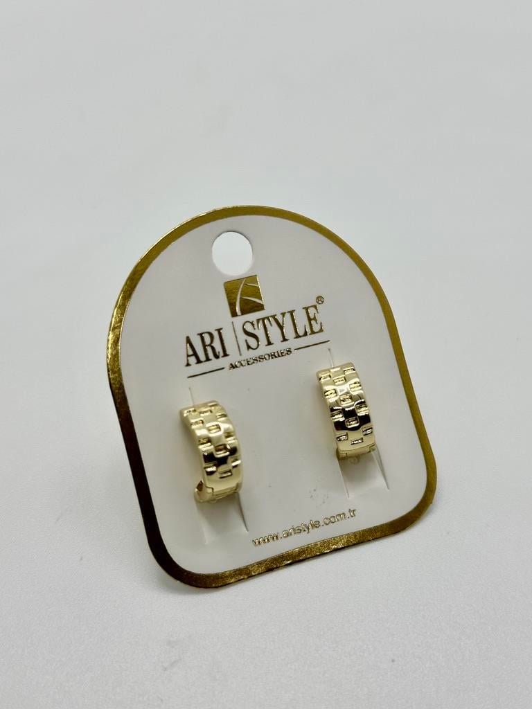 14K Altın Kaplama Taşlı Küpe BZ0550