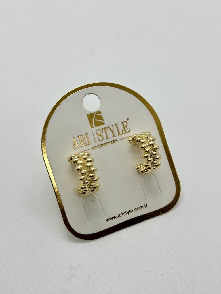 14K Altın Kaplama Taşlı Küpe BZ0558