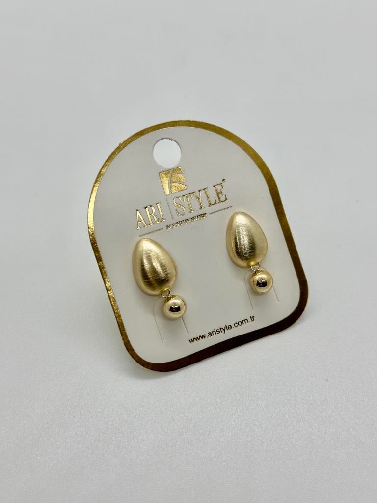 14K Altın Kaplama Taşlı Küpe BZ0624
