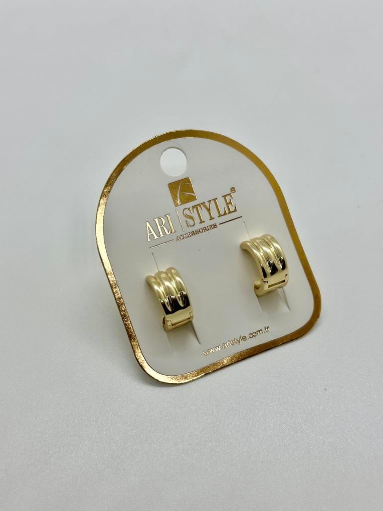 14K Altın Kaplama Taşlı Küpe BZ0634