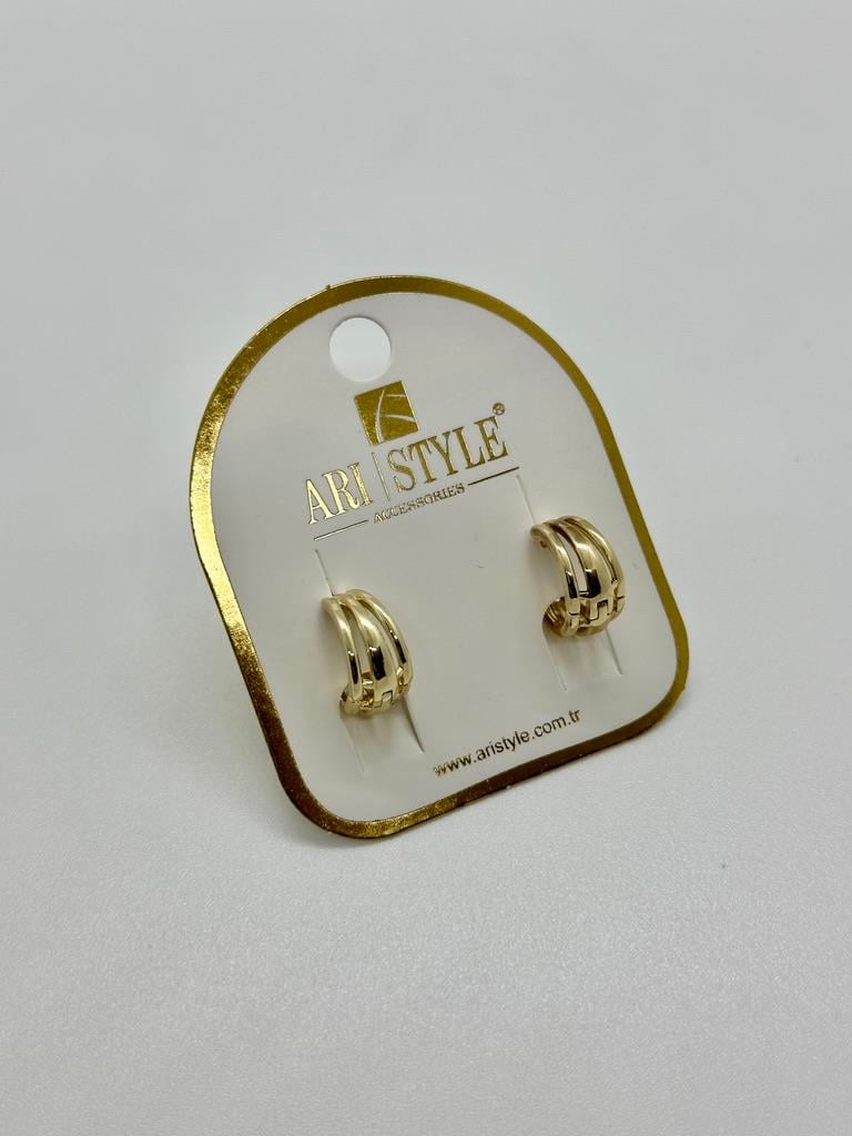 14K Altın Kaplama Taşlı Küpe BZ0636