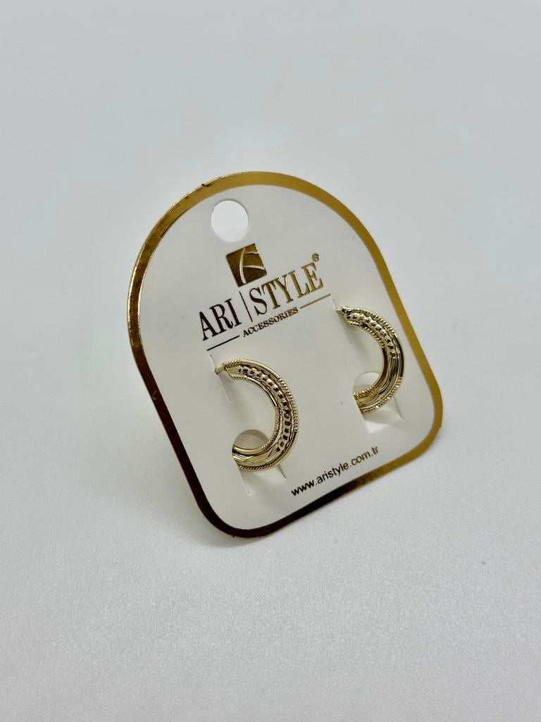 14K Altın Kaplama Taşlı Küpe BZ0668