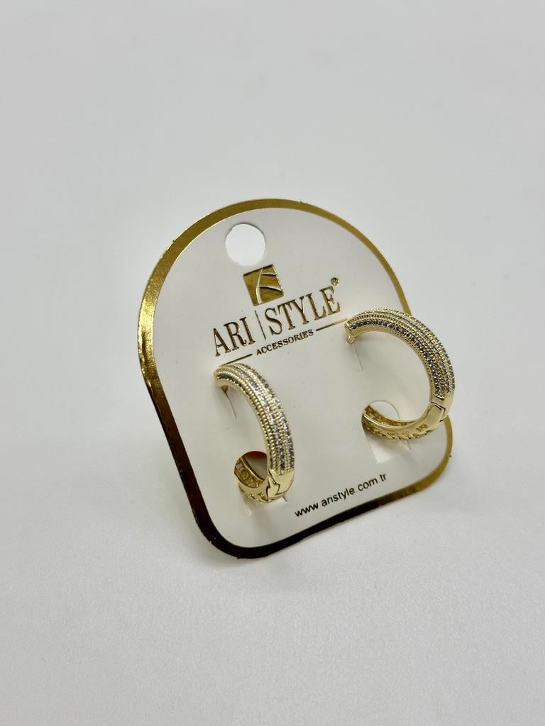 14K Altın Kaplama Taşlı Küpe BZ0844