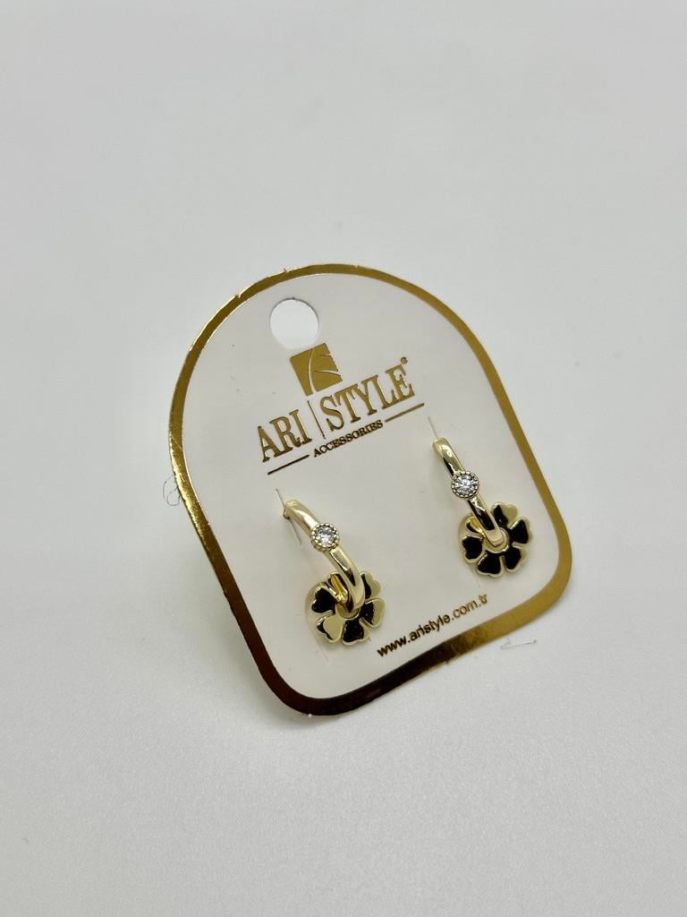 14K Altın Kaplama Taşlı Küpe BZ0849