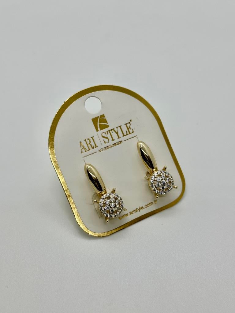 14K Altın Kaplama Taşlı Küpe BZ0866