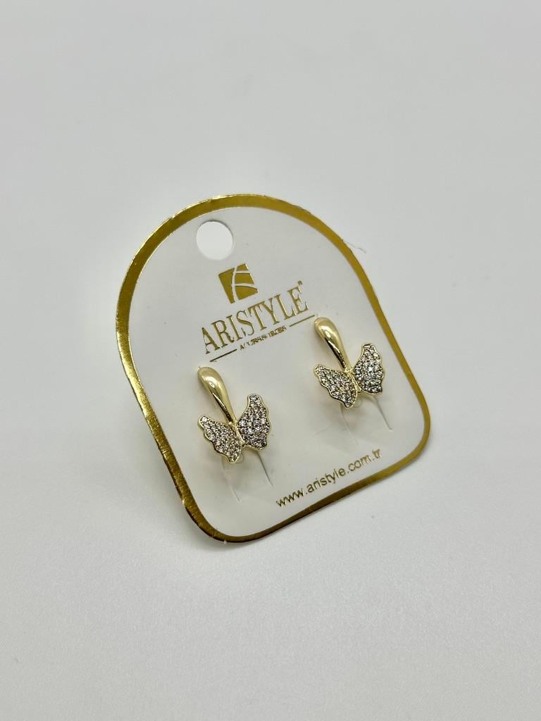 14K Altın Kaplama Taşlı Küpe BZ0867