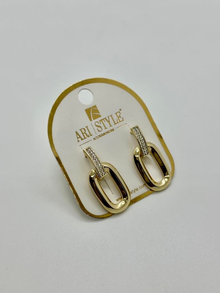 14K Altın Kaplama Taşlı Küpe BZ0874