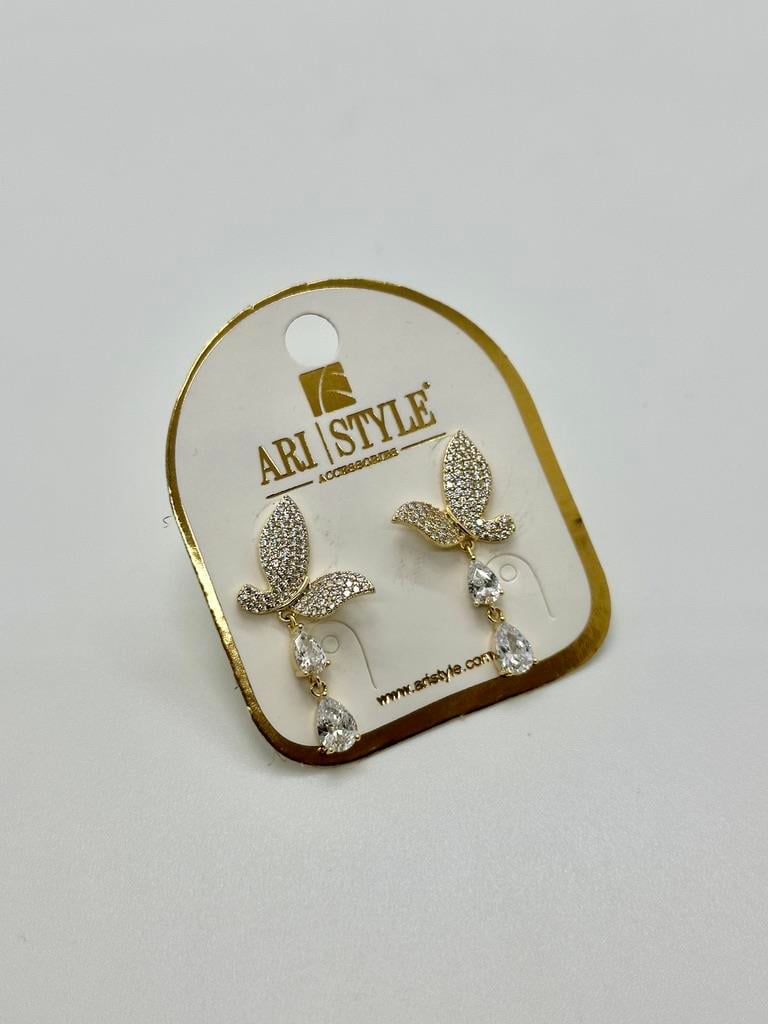 14K Altın Kaplama Taşlı Küpe BZ0876
