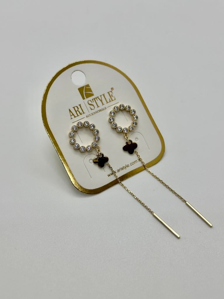 14K Altın Kaplama Taşlı Küpe BZ0881