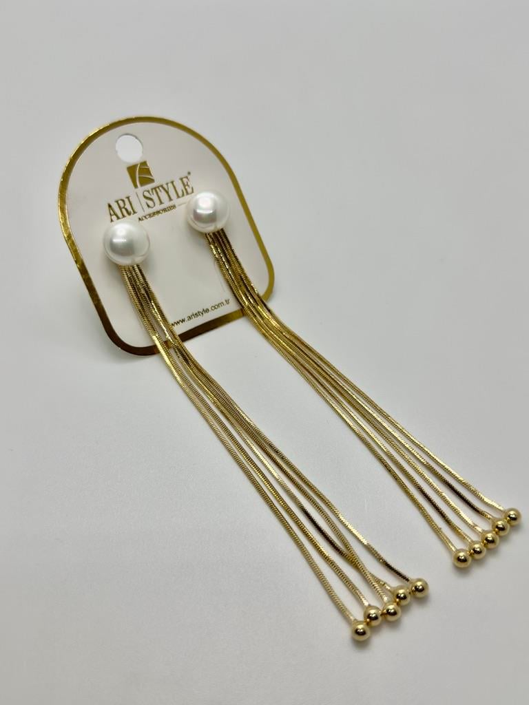 14K Altın Kaplama Taşlı Küpe BZ0882