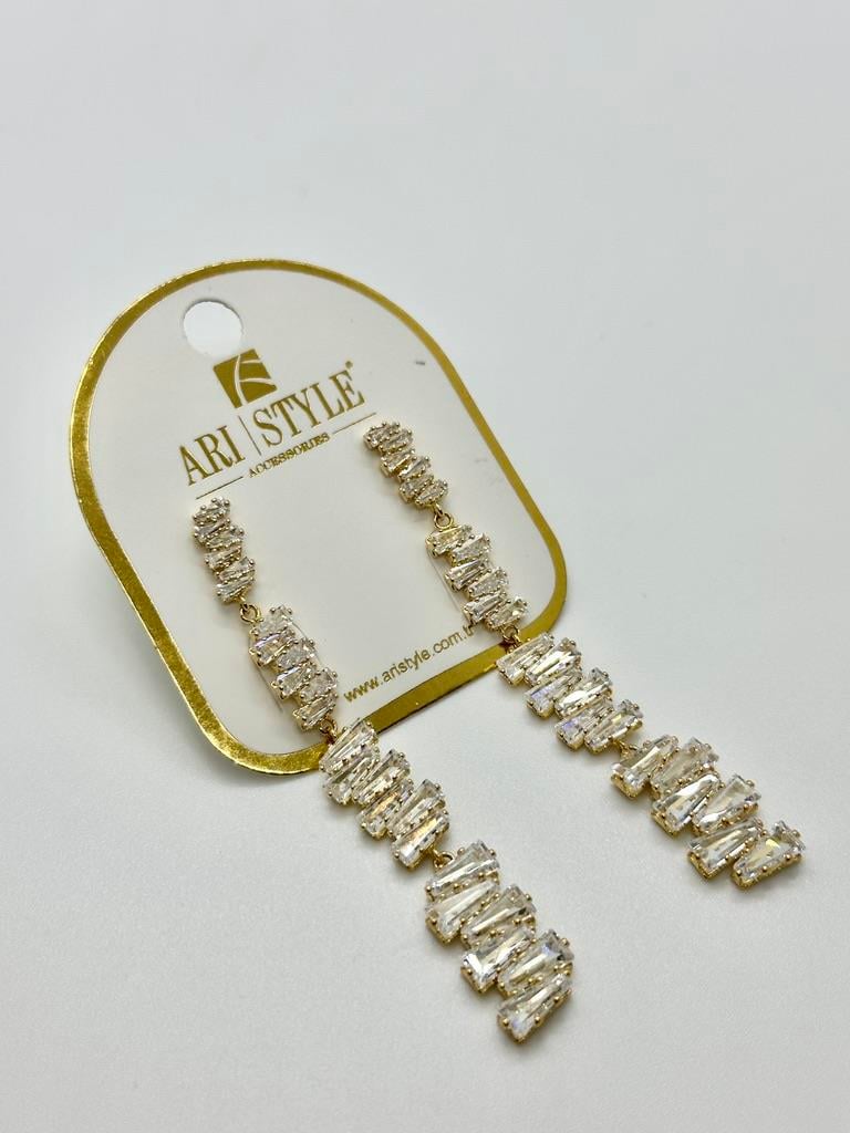 14K Altın Kaplama Taşlı Küpe BZ0886