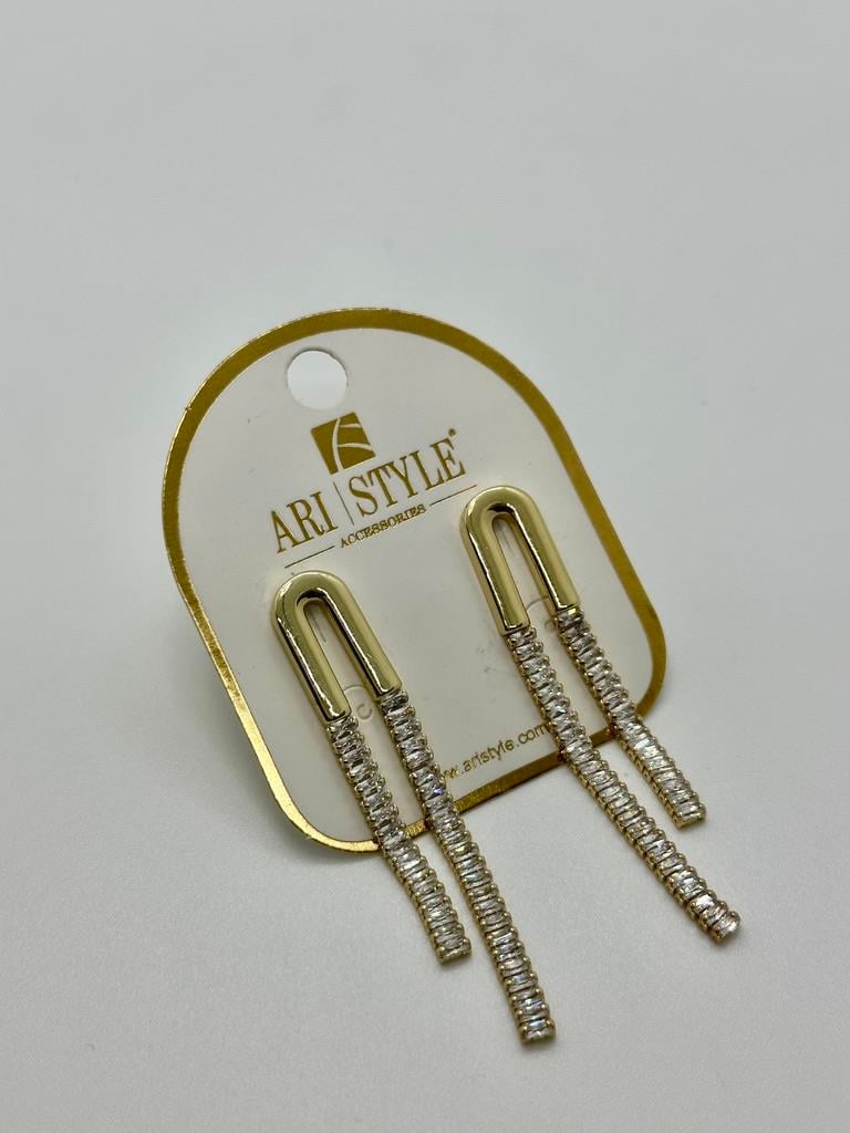 14K Altın Kaplama Taşlı Küpe BZ0887