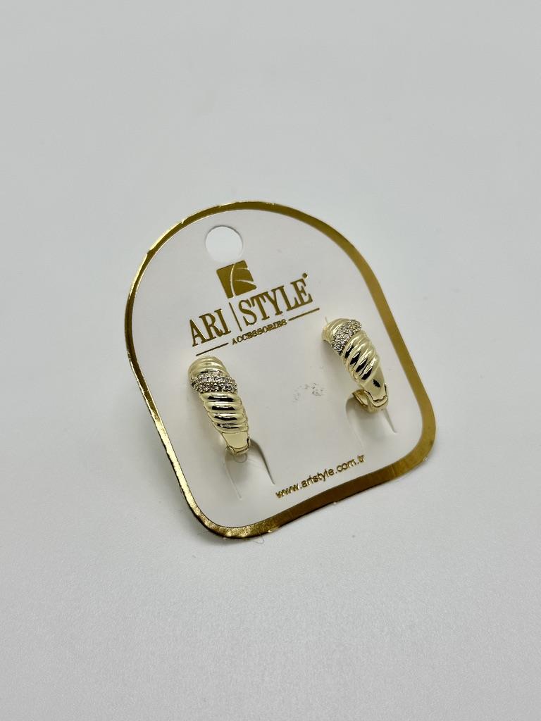 14K Altın Kaplama Taşlı Küpe BZ0889