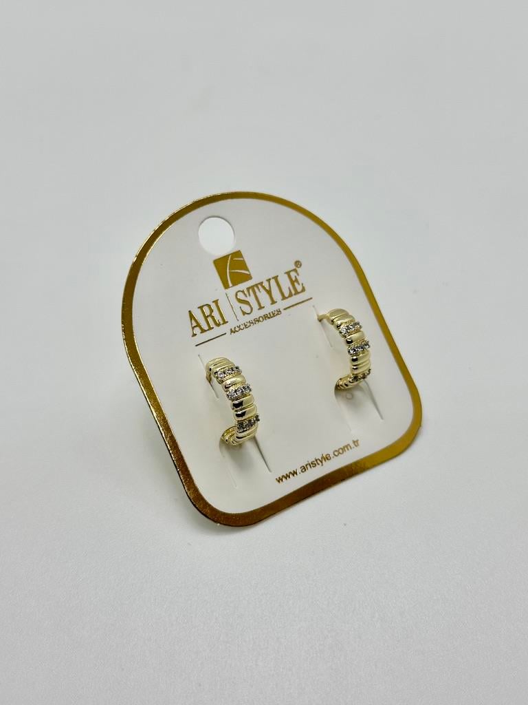 14K Altın Kaplama Taşlı Küpe BZ0891