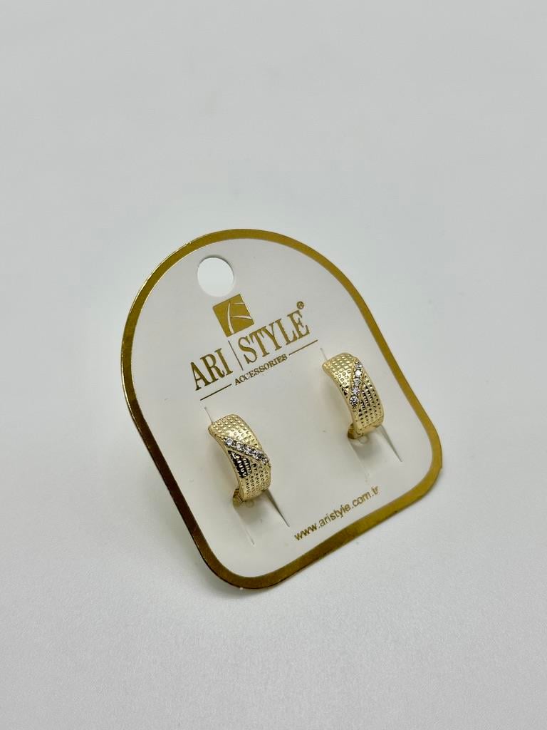 14K Altın Kaplama Taşlı Küpe BZ0893