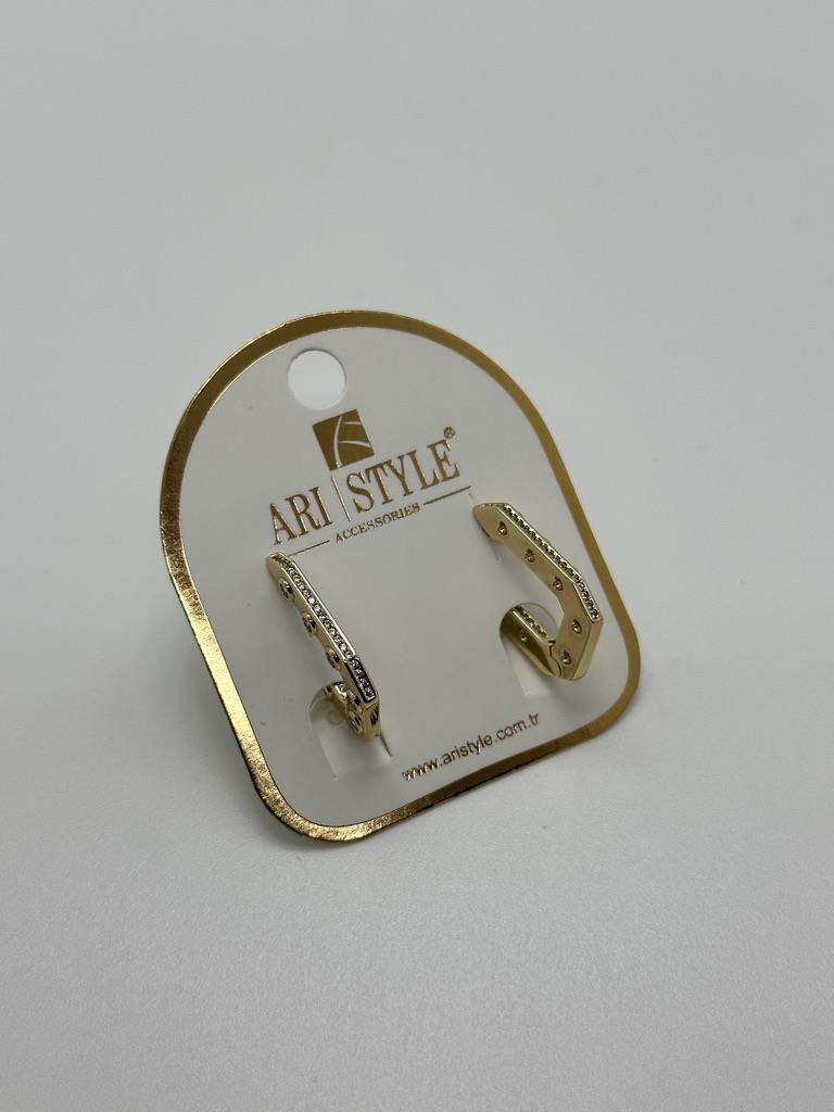 14K Altın Kaplama Taşlı Küpe BZ0895
