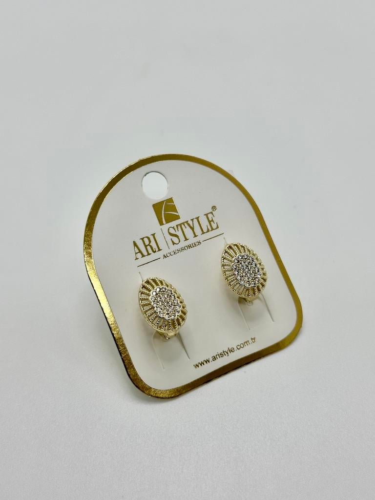 14K Altın Kaplama Taşlı Küpe BZ0896