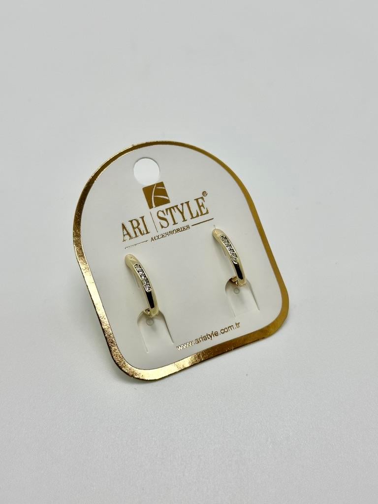 14K Altın Kaplama Taşlı Küpe BZ0897