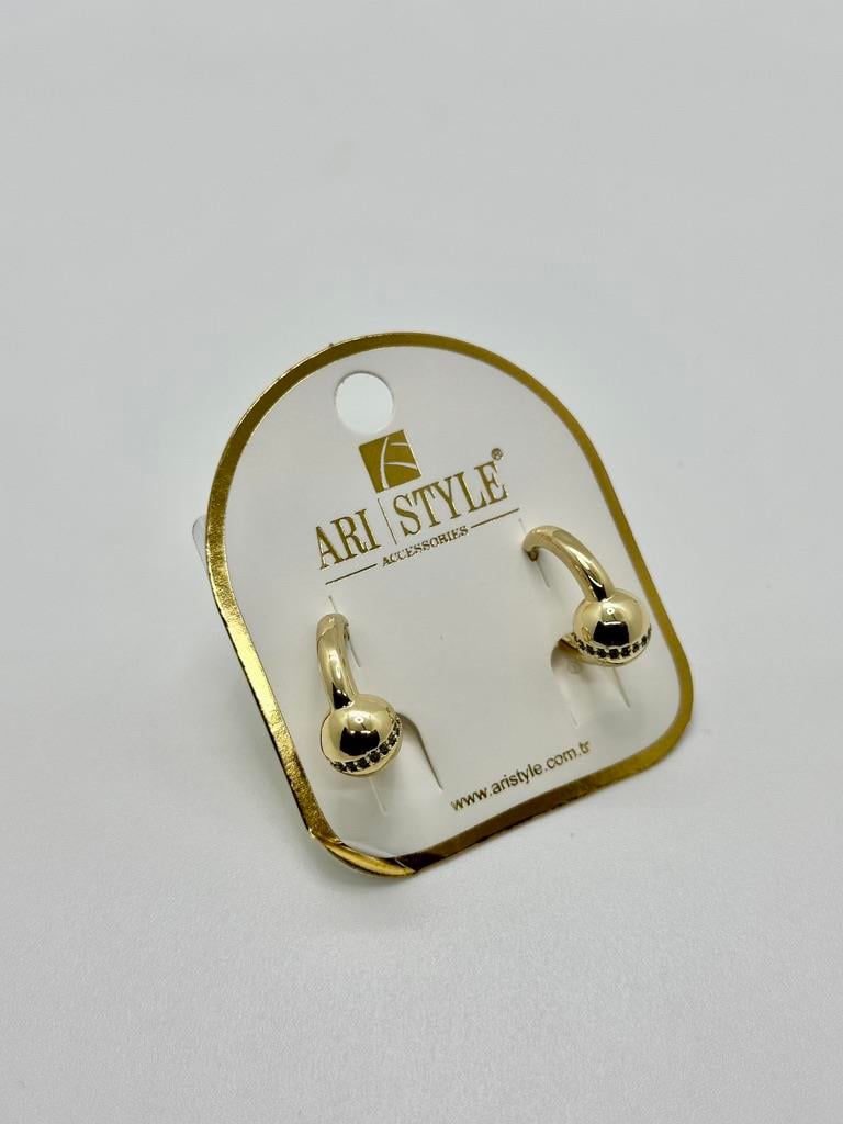 14K Altın Kaplama Taşlı Küpe BZ0900