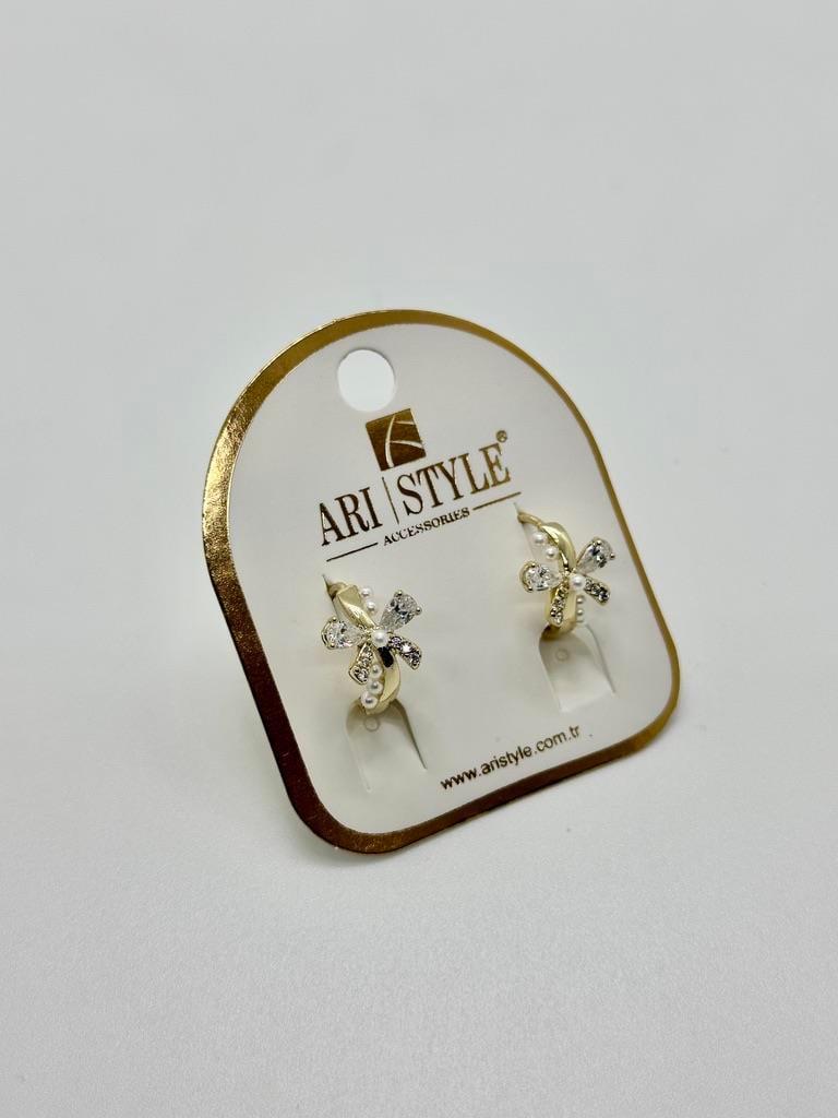 14K Altın Kaplama Taşlı Küpe BZ0901