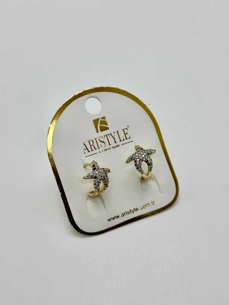 14K Altın Kaplama Taşlı Küpe BZ0911