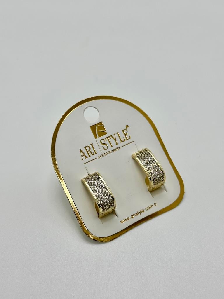 14K Altın Kaplama Taşlı Küpe BZ0913