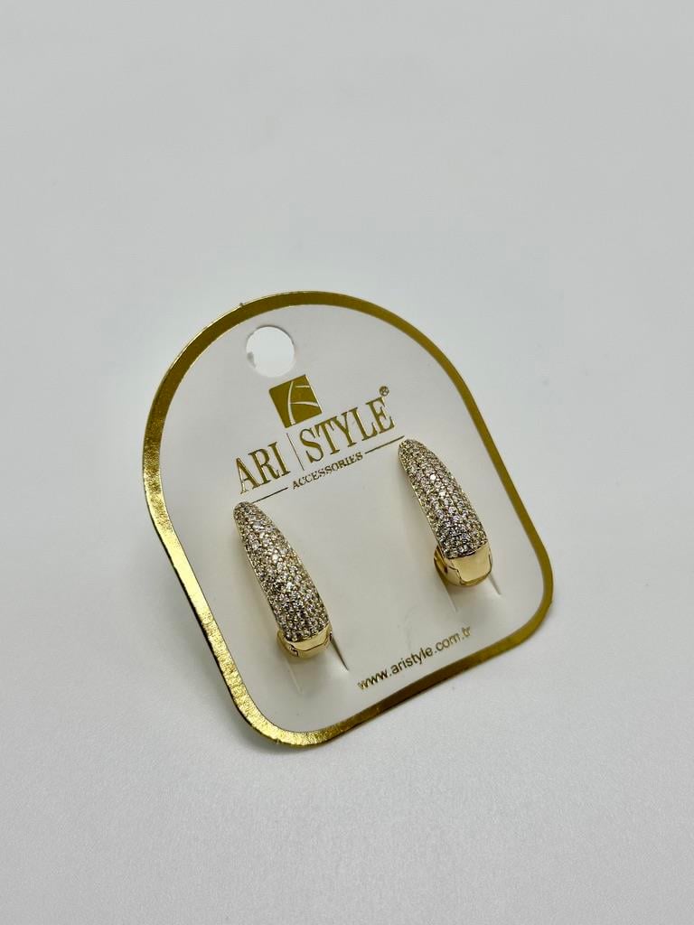 14K Altın Kaplama Taşlı Küpe BZ0916