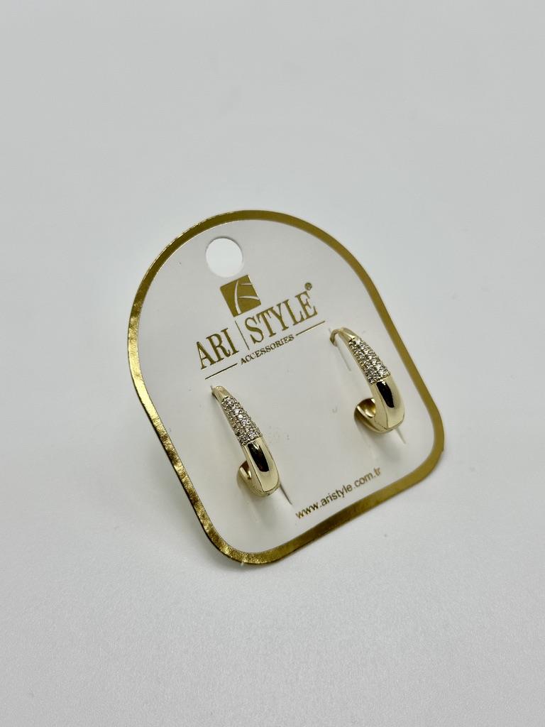 14K Altın Kaplama Taşlı Küpe BZ0917